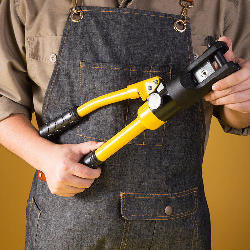 得力液压钳小型电工手动不锈钢压线端子压紧钳便携式铜鼻子压线钳