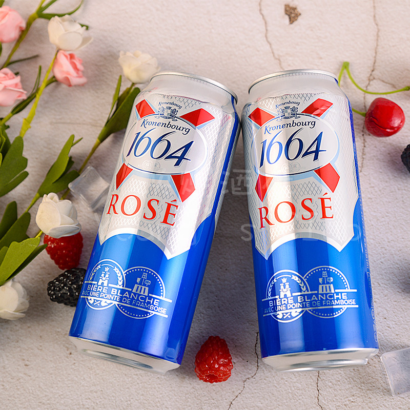 啤酒1664桃红听装500ml5罐白啤酒果味泱赐酒社啤酒