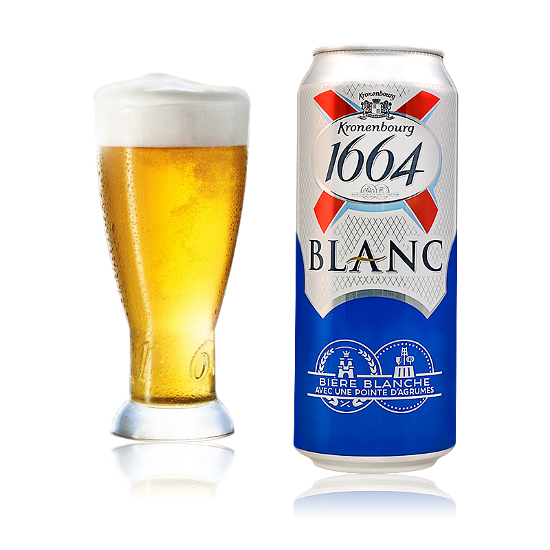 啤酒1664整箱500ml24听法国原装进口白啤酒克伦凯旋啤酒