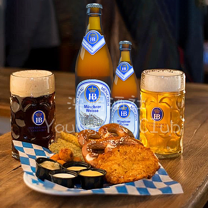 啤酒20瓶hb德国原装进口慕尼黑皇家小麦白啤酒500ml啤酒