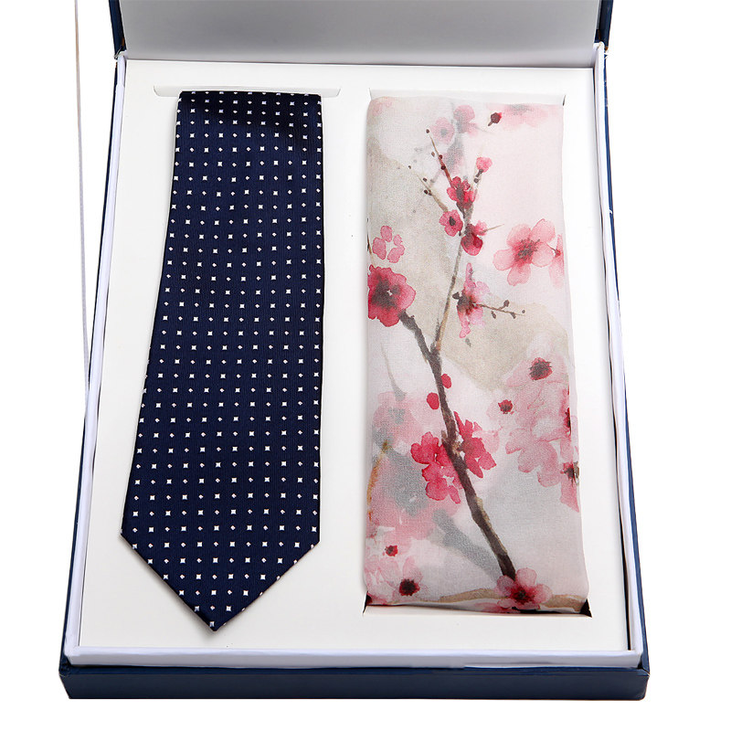 杭州特色礼品老字号都锦生丝绸领带100真丝丝巾围巾