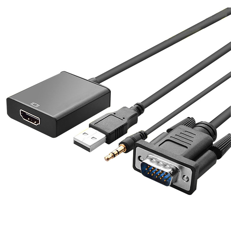 威迅 hdmi转vga转换器带音频供电hdim高清线接口笔记本电脑显示器vja