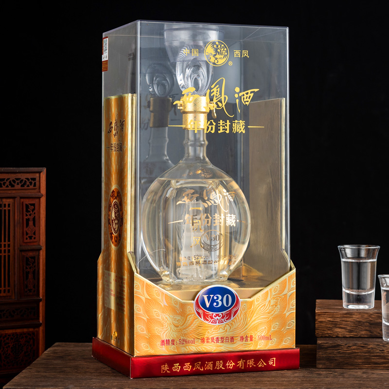 西凤酒52度v30年份封藏整箱6瓶粮食酒凤香型国产白酒