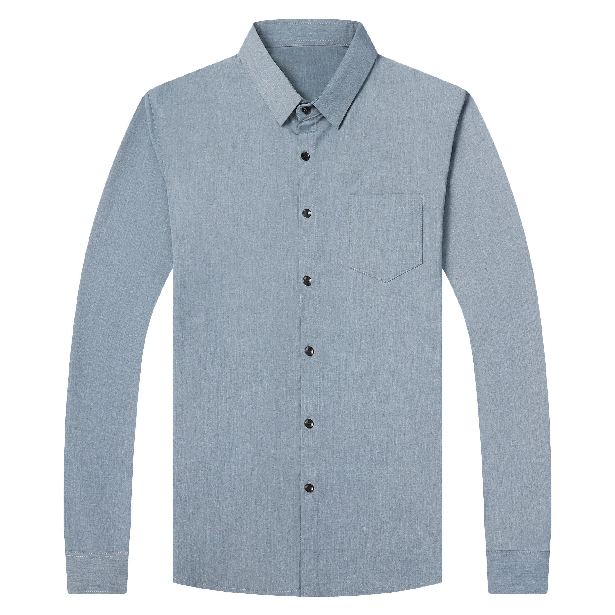 利郎长袖衬衫2022年秋季新款丝光纯棉免烫衬衣衬衫