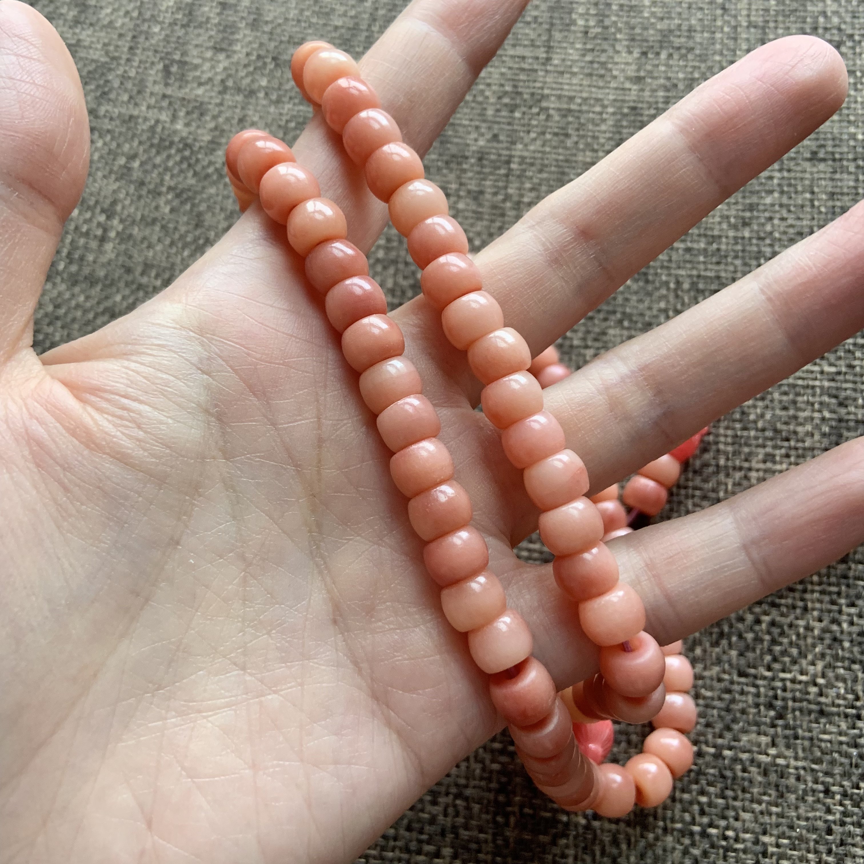 天然骆驼骨多圈手串高瓷包浆玉化老文玩渐变项链手链