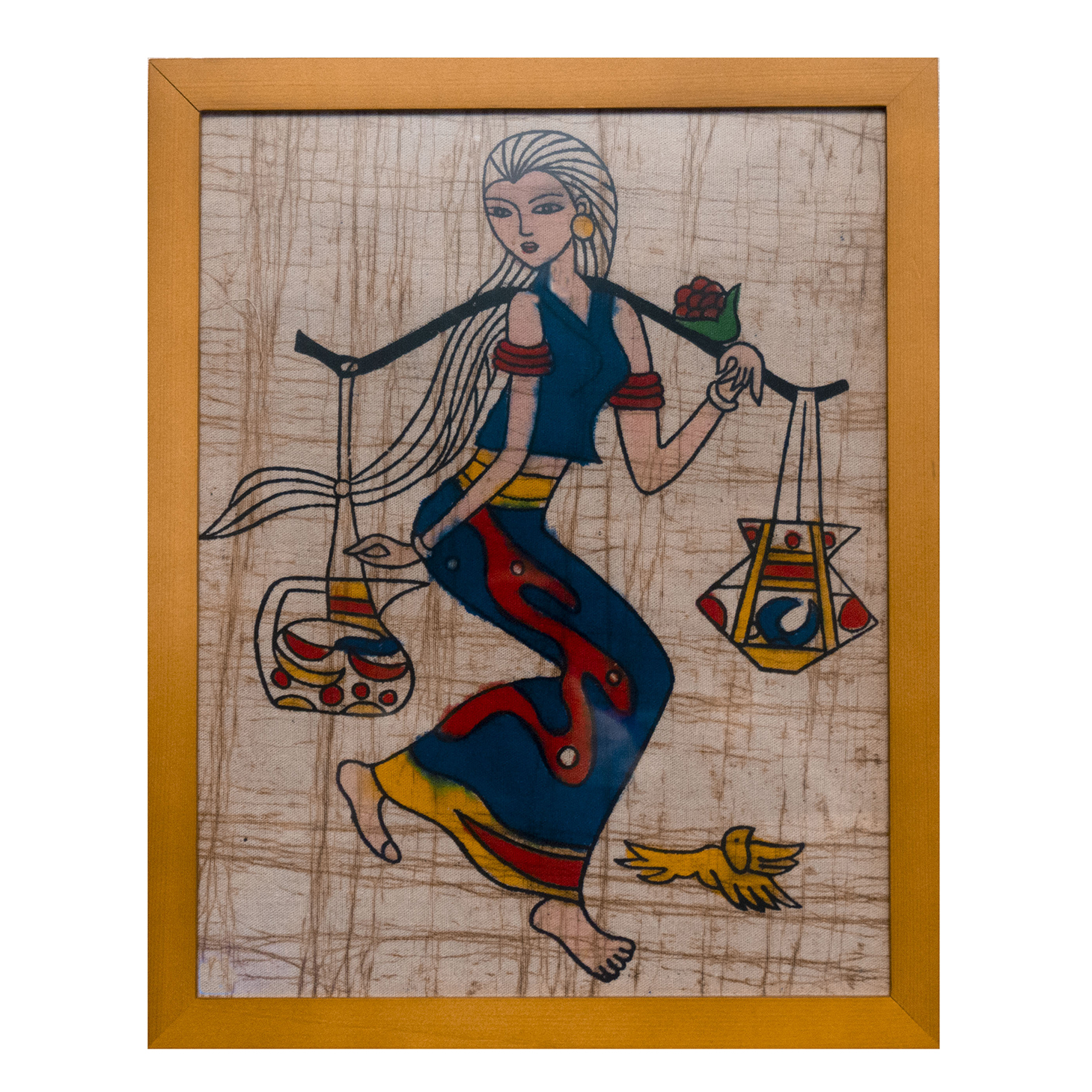 侗族贵州特产苗族蜡染装饰壁挂木框贴画纪念苗族蜡染