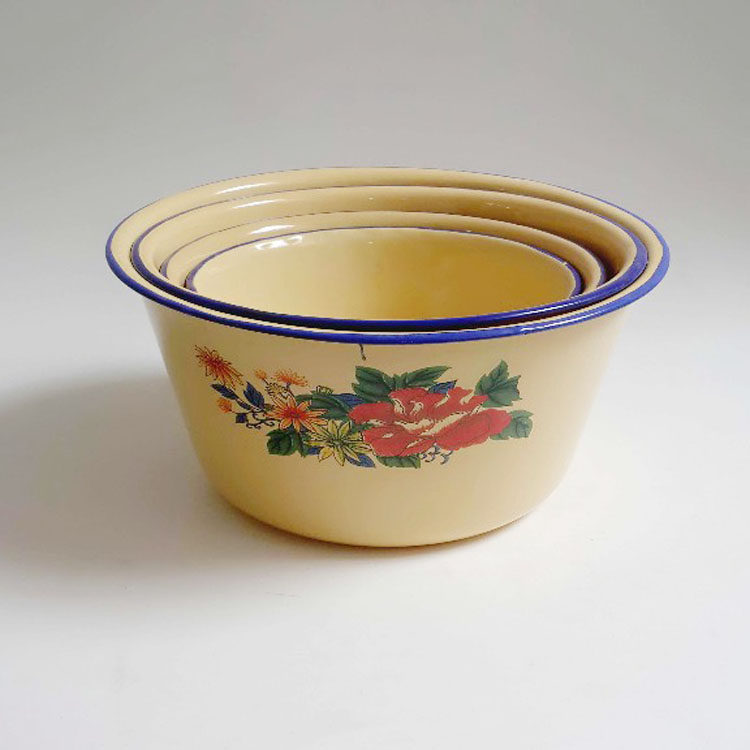 老式瓷盆怀旧猪油盆带盖搪瓷碗保鲜洗手盆拌馅盆盆