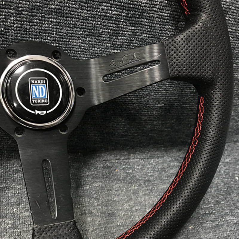 方向盘汽车改装赛车飞度gk5竞技快拆nd真皮通用型方向盘