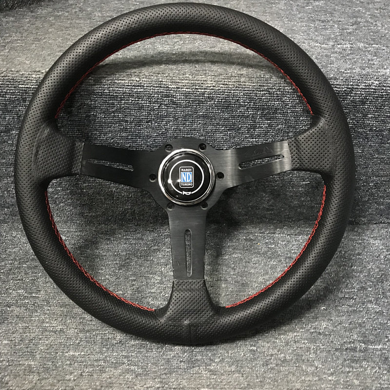 方向盘汽车改装赛车飞度gk5竞技快拆nd真皮通用型方向盘