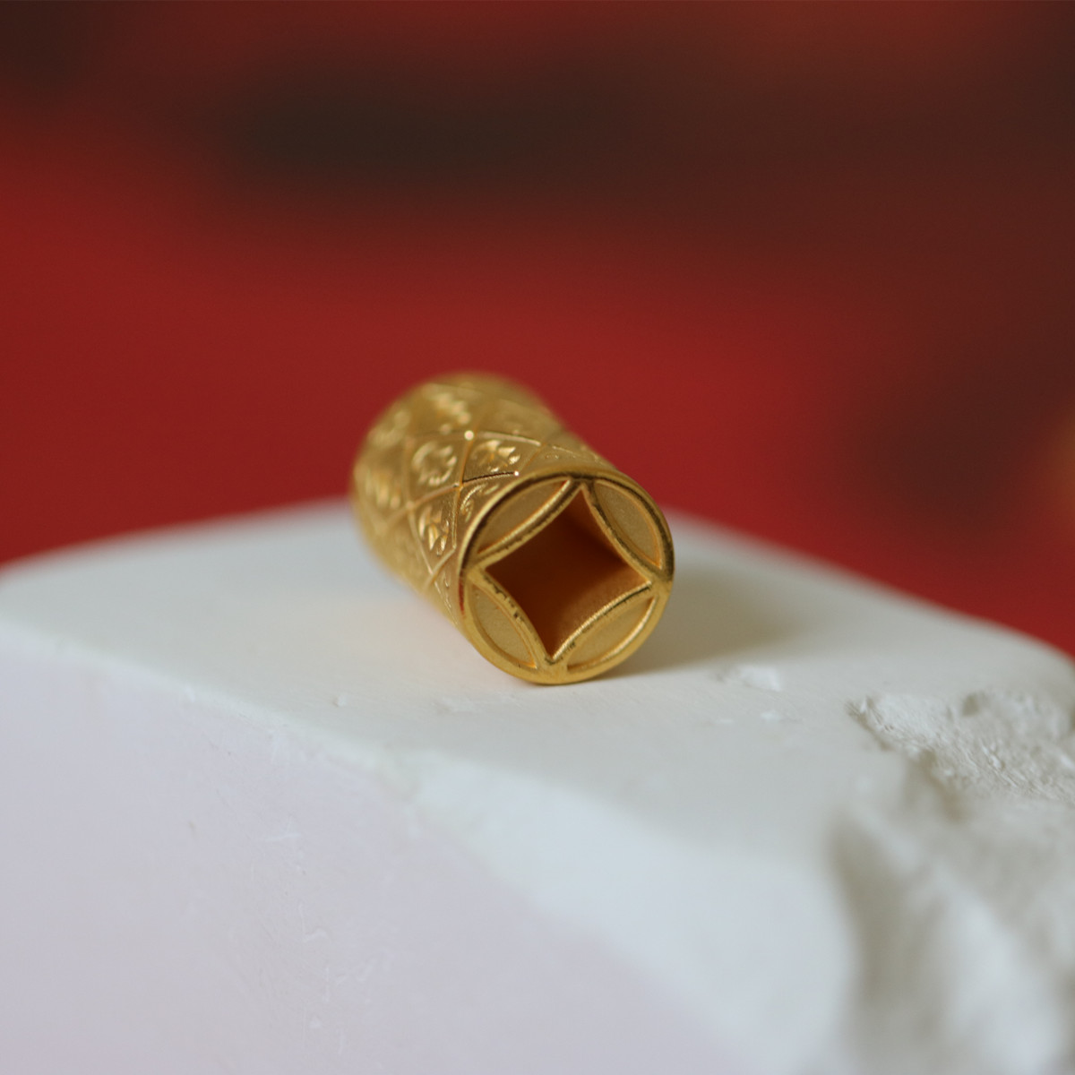 串珠小器饰品3d金蝙蝠转经筒招财路路通足金定价路路通