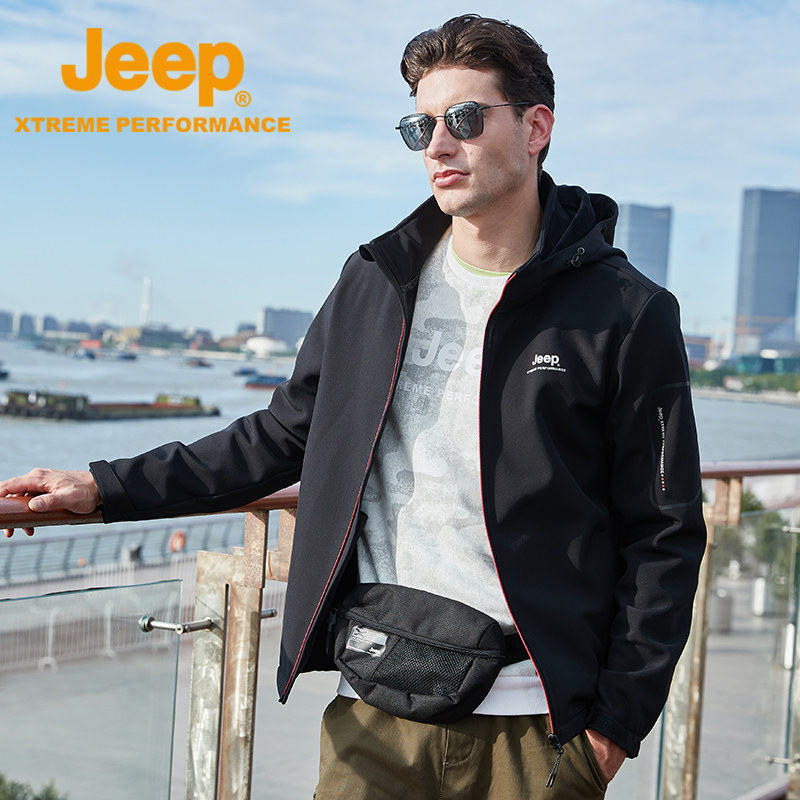 jeep旗舰户外男装2020新款加绒保暖外套潮牌户外休闲衣