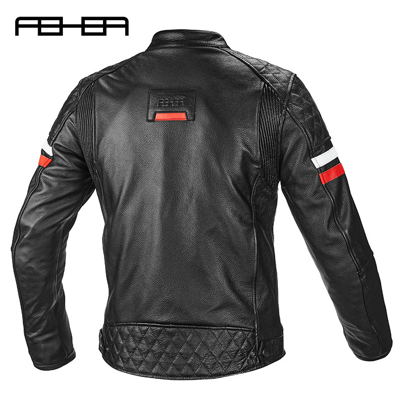 feher摩托车复古骑行皮衣防摔防护安全机车服装赛车服