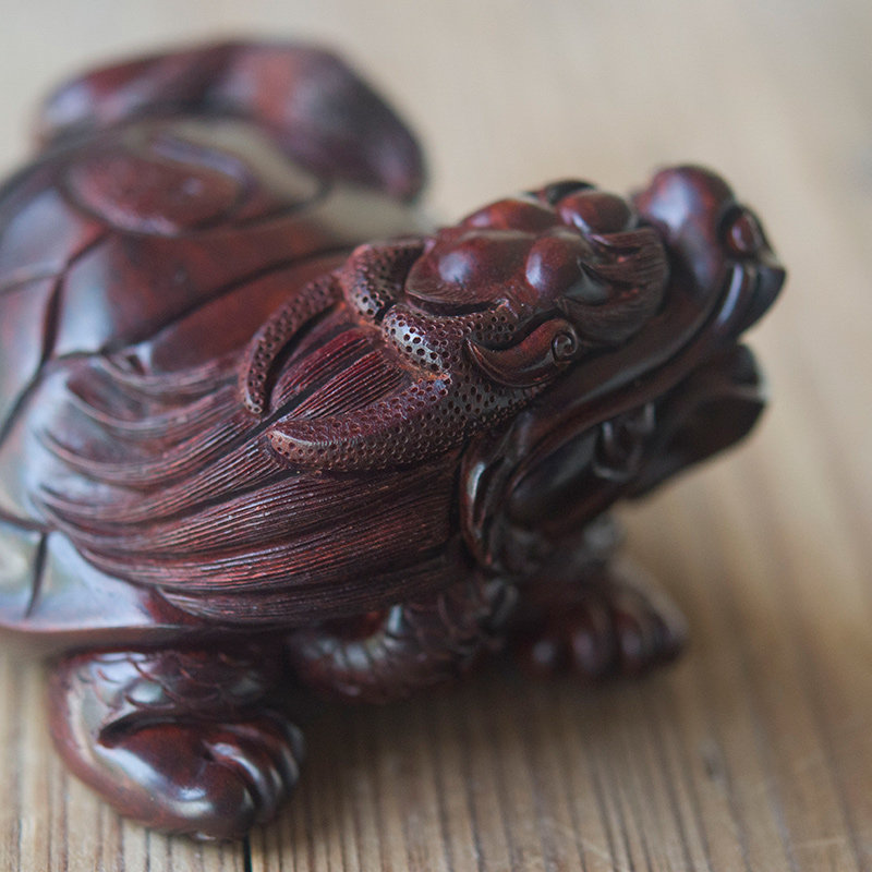 印度小叶紫檀工龙摆件老料金星茶宠男女文玩摆件