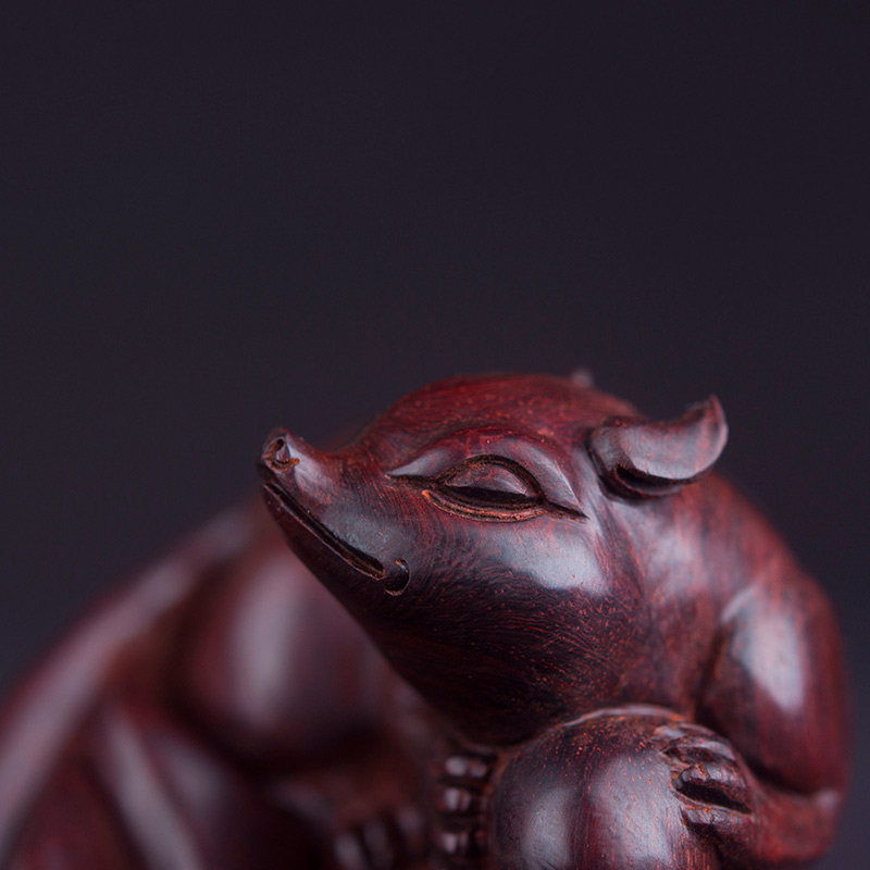 专享款印度小叶紫檀九尾狐摆件金星老料雕刻狐狸摆件