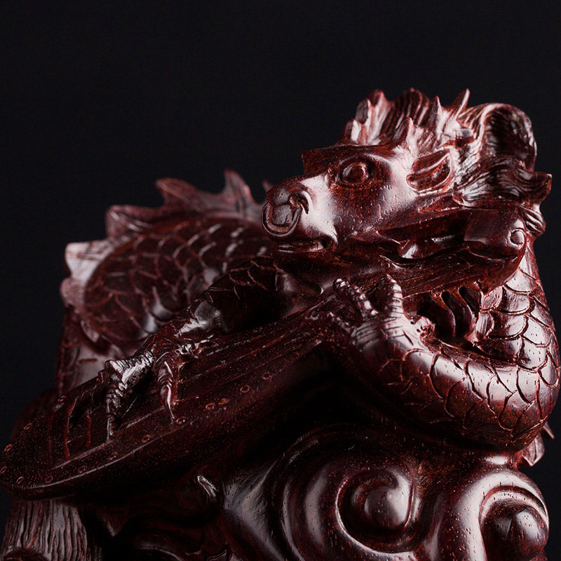 印度小叶紫檀囚牛摆件龙生九子雕刻家居摆件