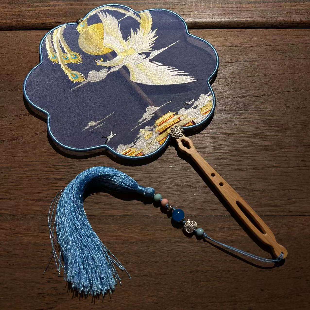 清仓苏州刺绣真丝双面苏绣手工扇面面团扇子刺绣