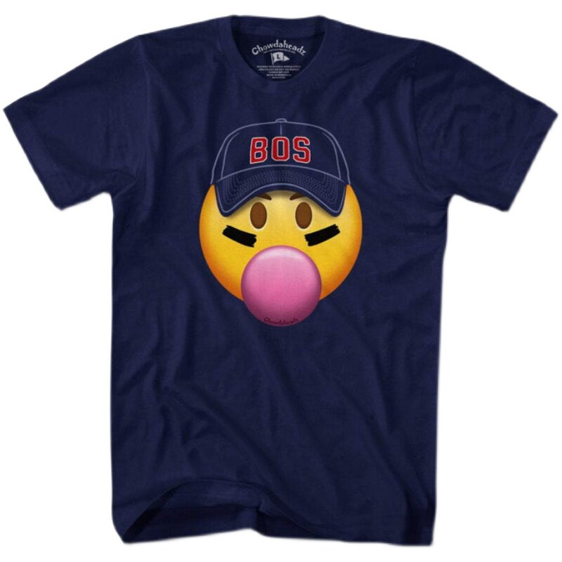 bostonballplayeremoji波士顿球手表情符号美式复古经典t恤