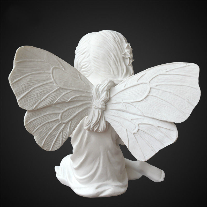天使小石膏像摆件 少女人像雕像家居装饰 北欧创意桌面雕塑艺术品