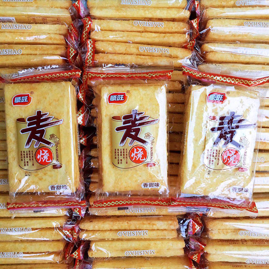顺旺麦烧1000g膨化饼干米烧香脆多口味8090儿时怀旧休闲散装零食