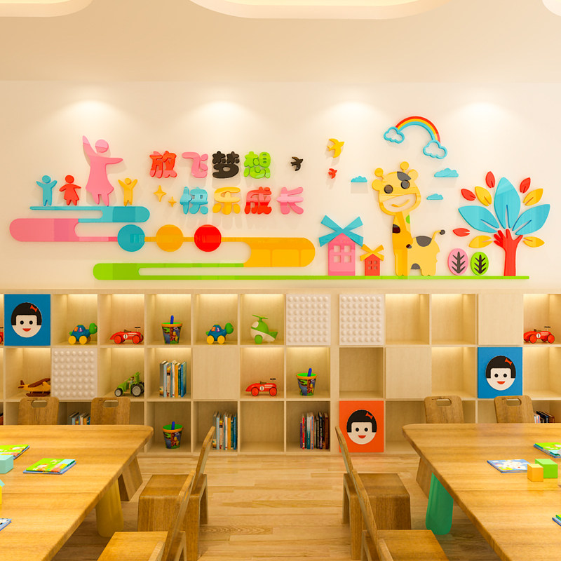幼儿园教室墙面装饰大厅环创主题墙托环境布置软装墙贴