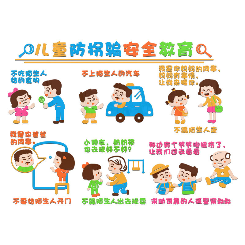 幼儿园环创主题儿童安全教育宣传栏走廊墙面装饰教室软装墙贴