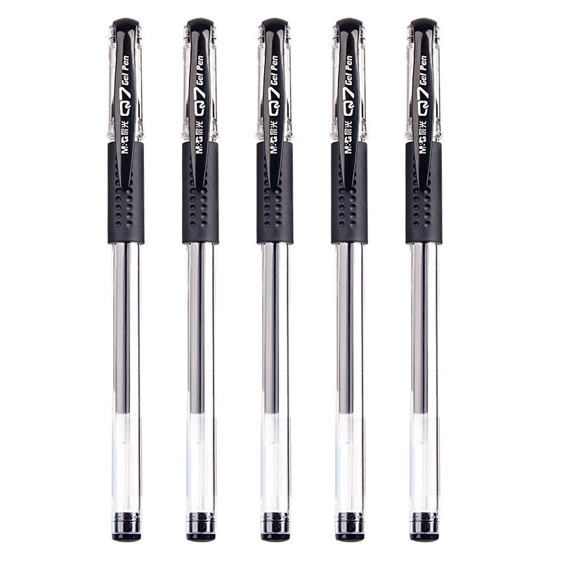 晨光考试圆珠笔签字笔大容量蓝色红色速干考研专用中性笔