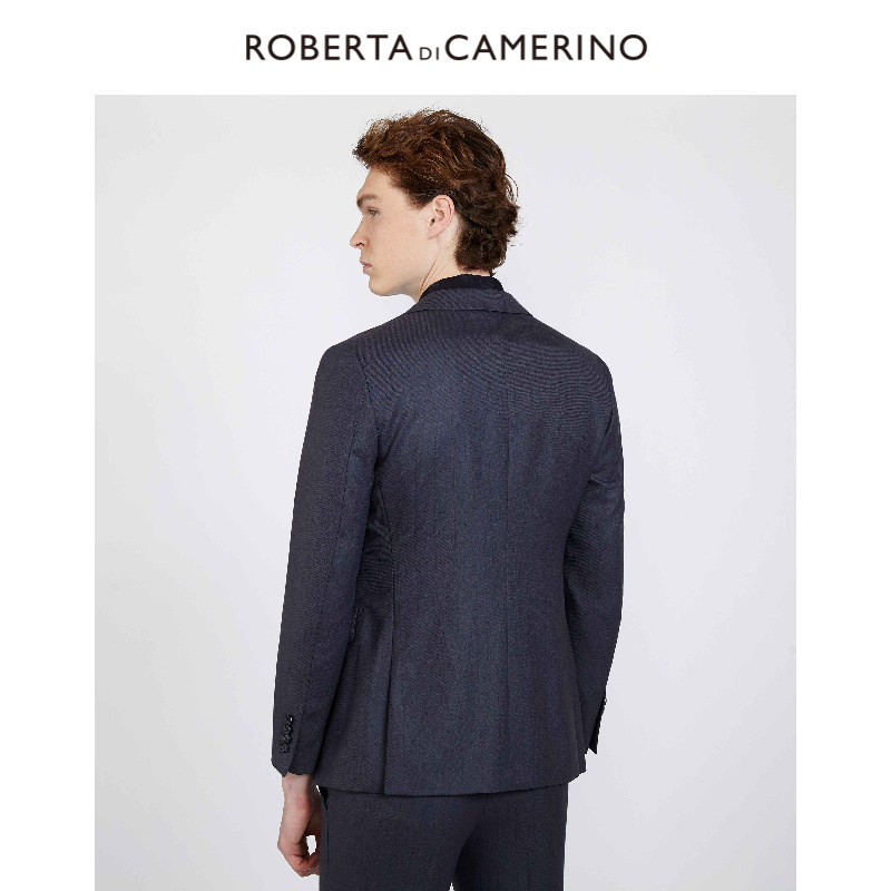 roberta诺贝达2022秋季新款男装商务绅士竖条暗纹西服