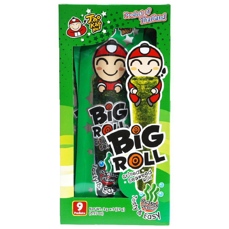 泰国进口bigroll老板板仔海苔卷taokaenoi香脆紫菜香辣海苔系列