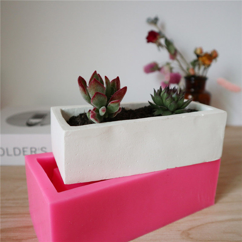 花盆模具长方形水泥多肉家用小花硅胶自制石膏其它烘焙器具