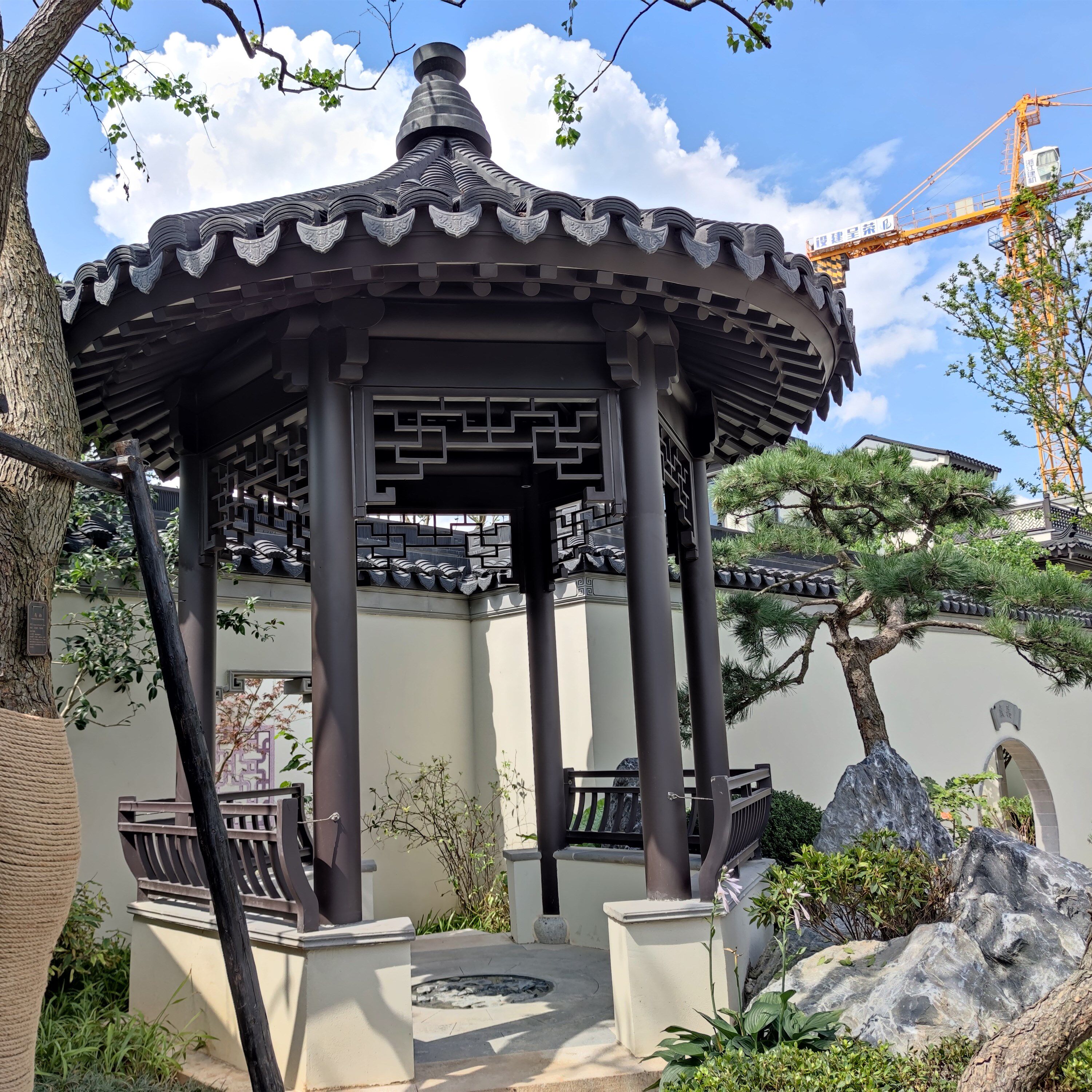 构件铝代铝合金制品定制仿古设计安装中式挂落金美人upvc管