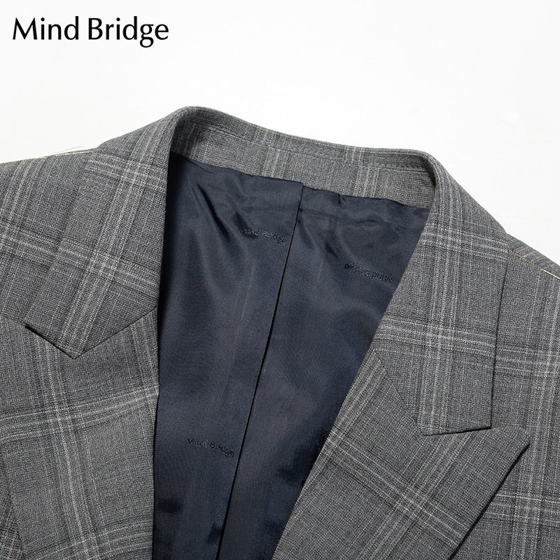 mindbridge百家好格子西服正装男春夏新款休闲商务西服