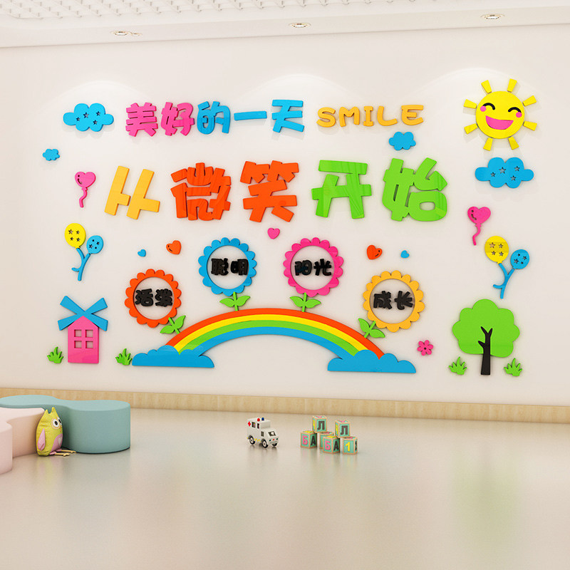 幼儿园墙面装饰儿童启蒙早教环创材料背景主题墙贴