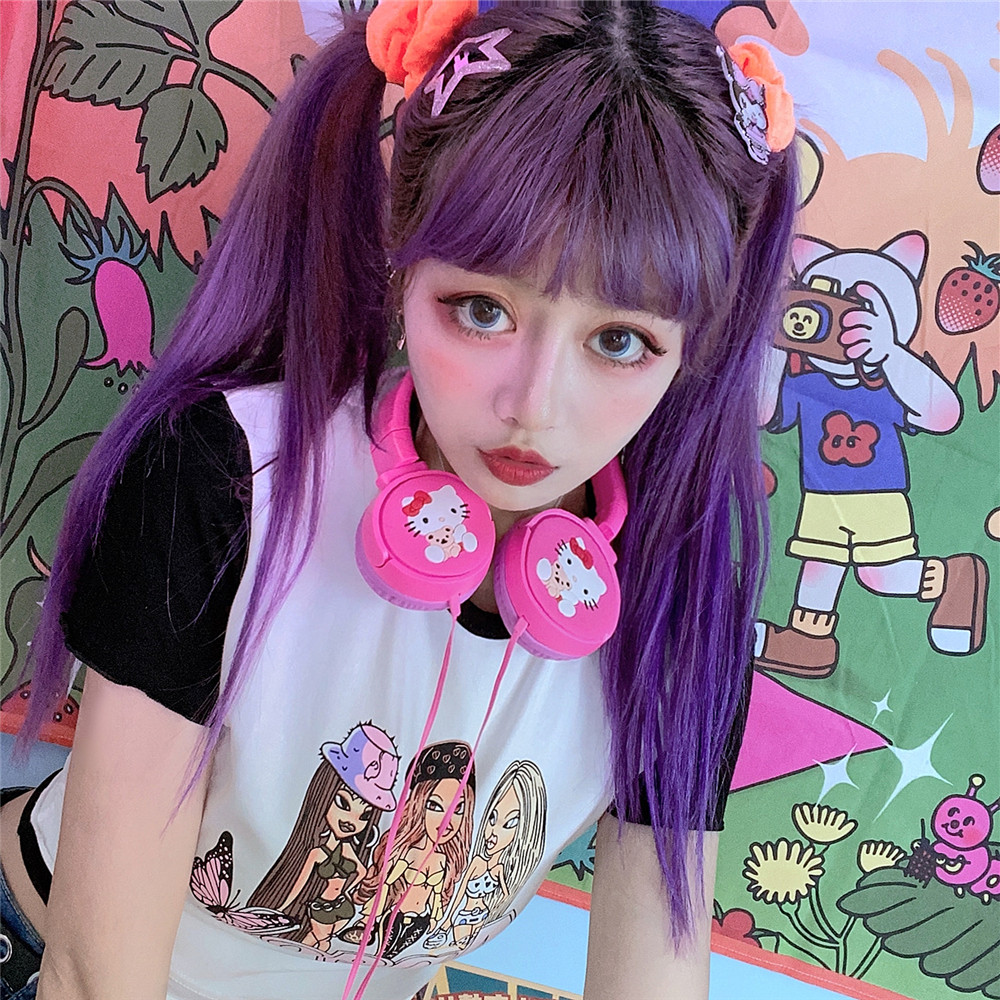 包邮日韩ins原宿j2k辣妹千禧土酷蹦迪甜美游戏电竞头戴耳机