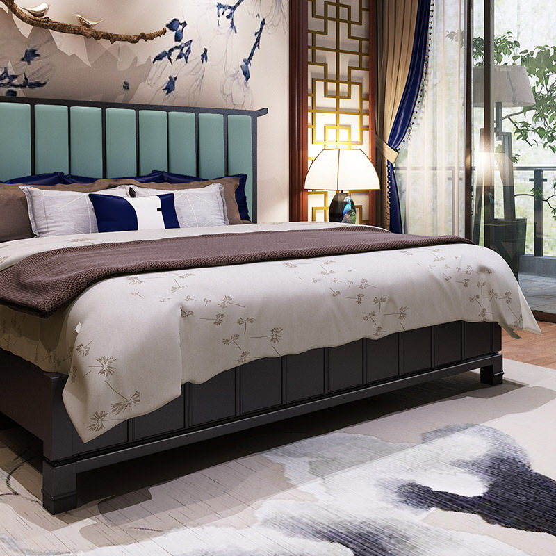 新中式18米主卧次婚床15m家具现代大床双人木床实木床