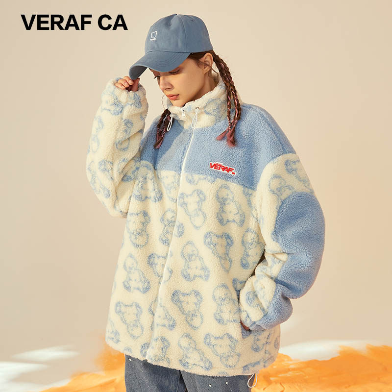 veraf宽松情侣装潮流新款百搭冬季ca外套毛外套夹克