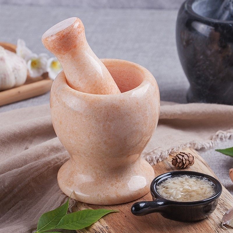 磨药器捣蒜器石臼碾碎陶瓷工具压蒜神器家用大蒜磨蒜器压棒姜汁碎