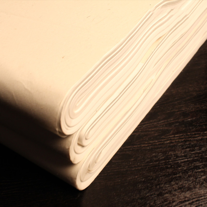 宣纸泾县文房四宝四尺净皮生国画书法专用复古手工宣纸