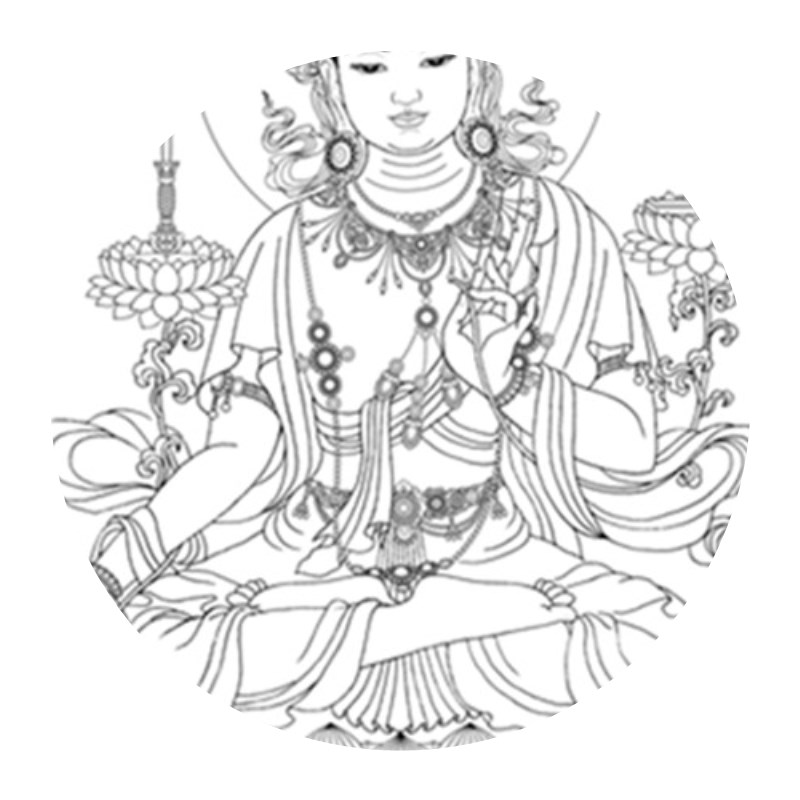 涂色文殊菩萨唐卡布面diy描金手绘diy