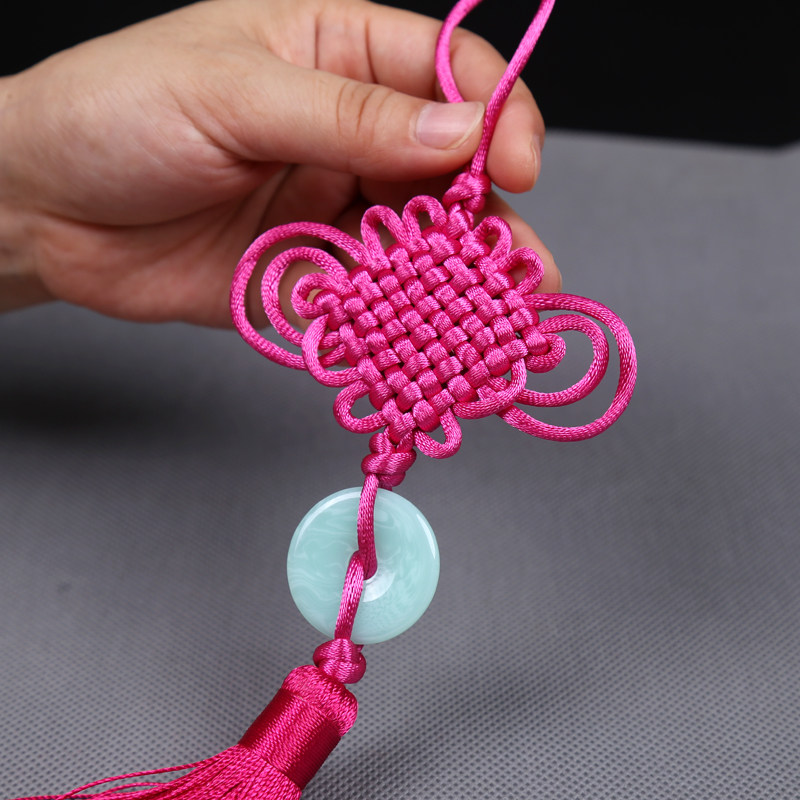 中国结挂件平安扣小玉佩小号吊坠蝴蝶同心结8盘手工编织礼品迷你