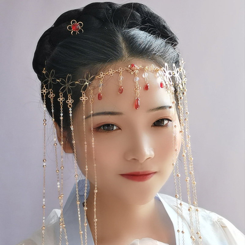 古装手工古风流苏额饰前额汉服头饰新娘照超发饰