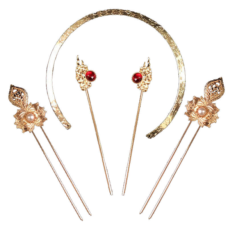 唐风敦煌坦领明制汉服金环光圈额饰古风发簪发饰