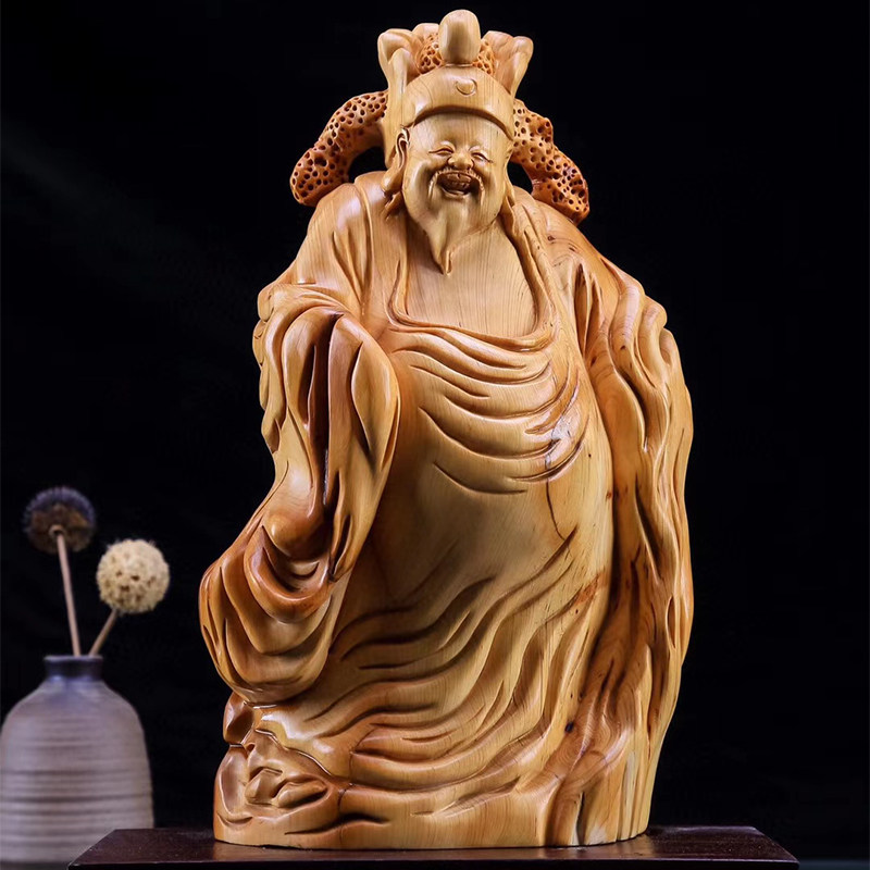 御磊太行陈化老料崖手工精心雕刻财神工艺品摆件佛珠