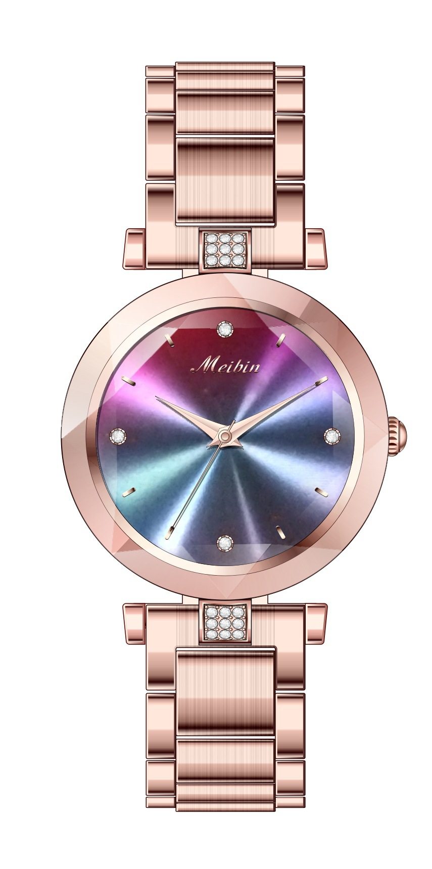 meibin美宾1315新款幻彩潮流时尚韩版镶钻女款国产腕表