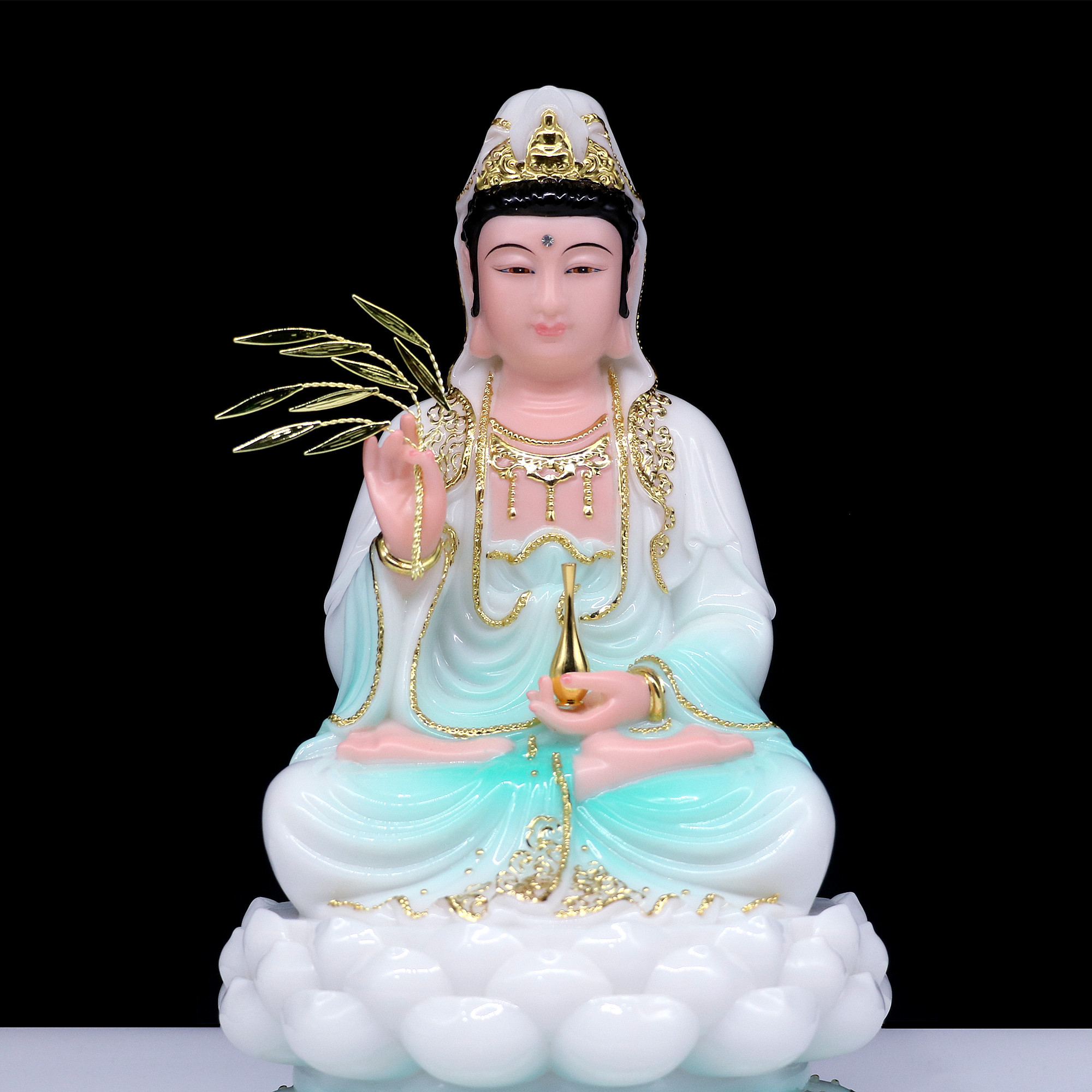 世音包邮汉白玉观菩萨佛像南海观菩萨观音大家用工艺品摆件