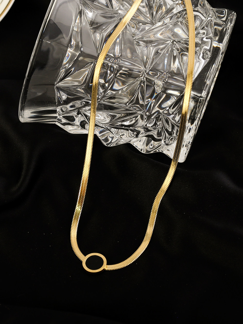 欧美新款蛇骨项链女高高级重工设计轻奢锁骨项链