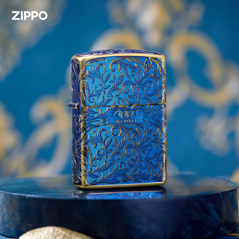 zippo官方旗舰店之宝唐草之zippo在我心 烧金色打火机礼物送男友 - 爱
