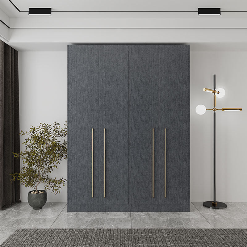 衣柜意大利布纹实木简约轻奢家用卧室开门定制衣柜