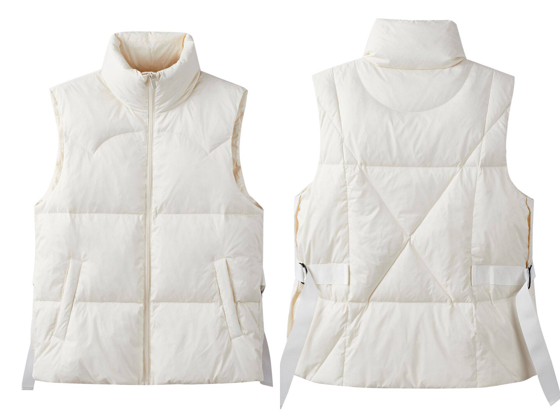 梵贝希女士羽绒马甲2021年秋冬季新款白鸭绒鸭绒立领羽绒马甲