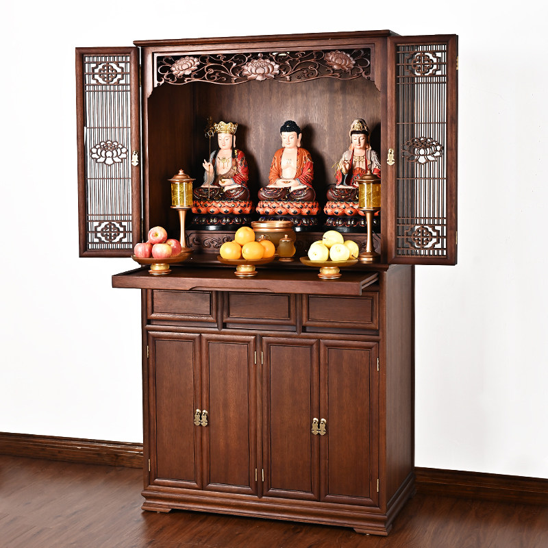实木佛龛带门立柜供桌家用经济型花梨现代台新佛柜