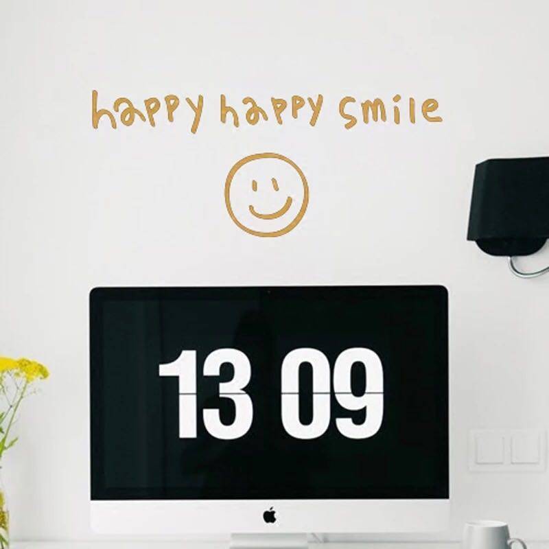 happysmile开心微笑笑脸贴纸餐饮服装服装店店铺软装墙贴